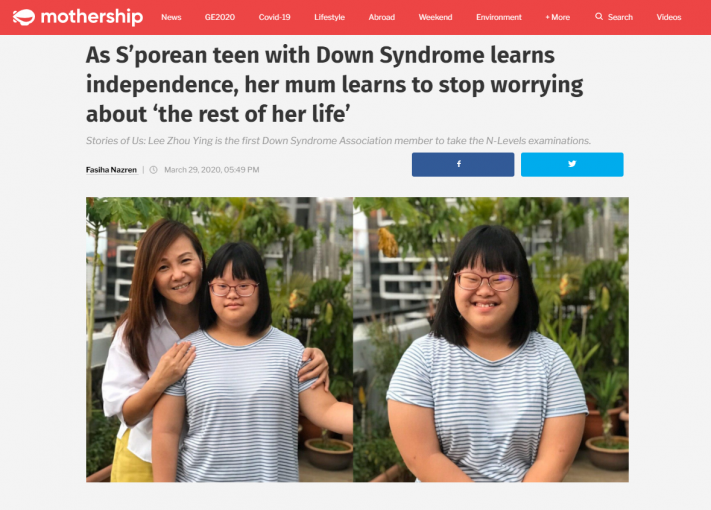 As S’porean teen with Down Syndrome learns independence, her mum learns to stop worrying about ‘the rest of her life’