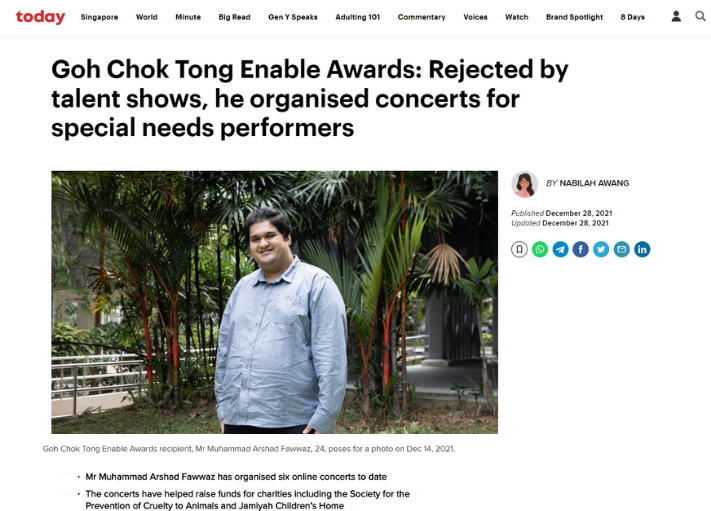 Goh Chok Tong Enable Awards: Rejected by talent shows, he organised concerts for special needs performers